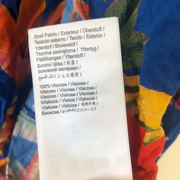 Farm Rio Cover Up Macaw Party Blue Beaded Ties Dress Multicolor Size L - Picture 7 of 11